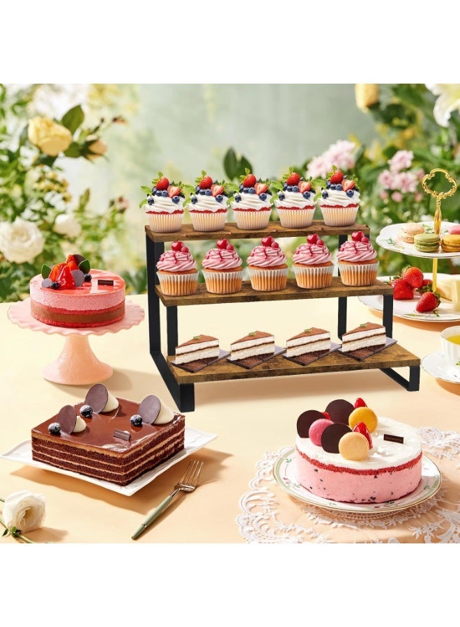 NAMA Wooden Display Riser Stand, 3 Tier Display Risers, Tiered Cabinet Organizer, Widened Display Rack Shelf Kitchen Counter Shelf for Makeup Perfume Figure Dolls Collection Condiment Candles - Image 5